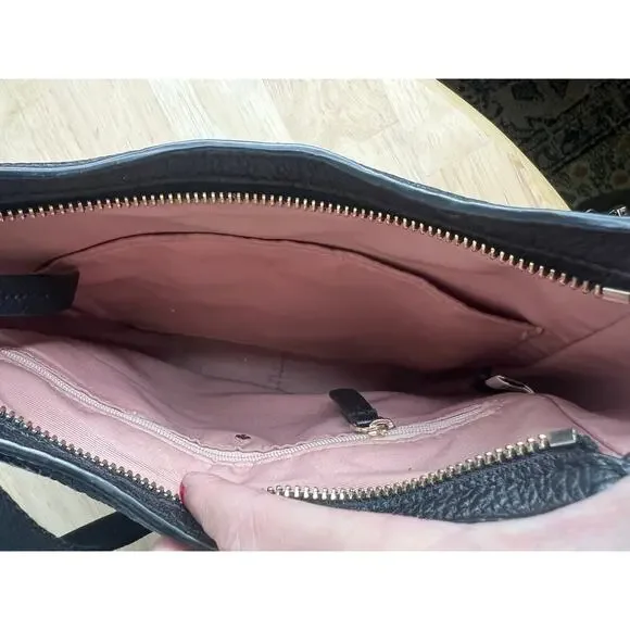 Kate Spade New York Roulette Medium Black Pebbled Messenger Bag and Wallet Set - Picture 4 of 11